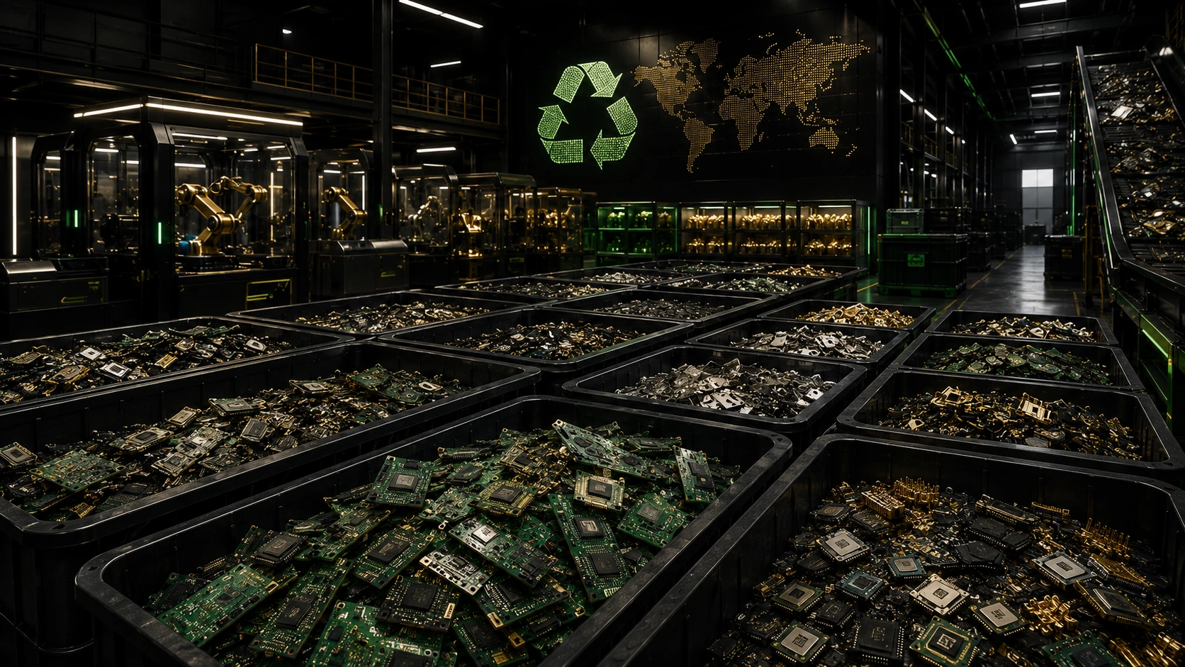 Organized sorting of electronic waste and PCBs